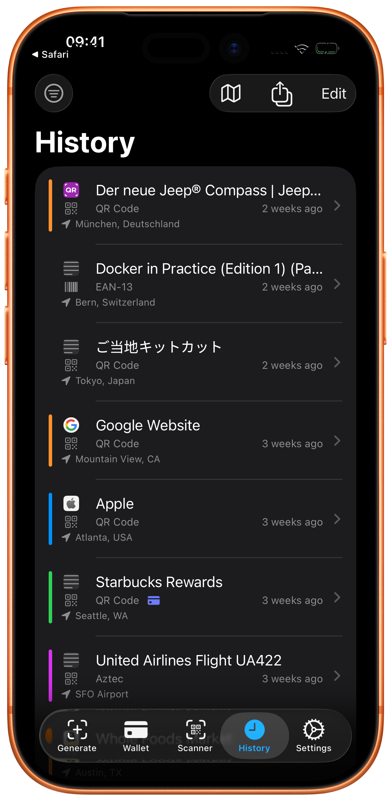 SafeScan Wallet on iPhone 17